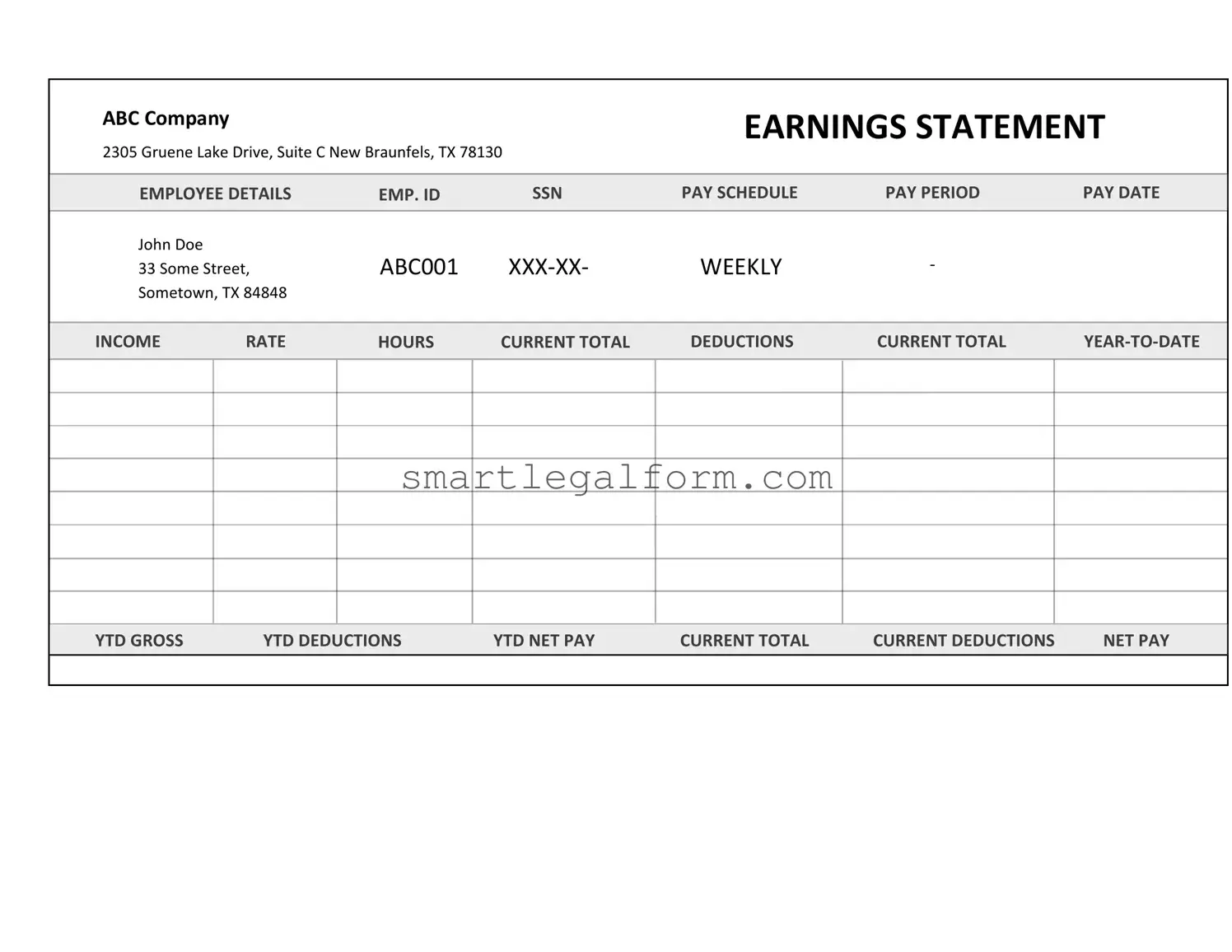 Free Independent Contractor Pay Stub Form