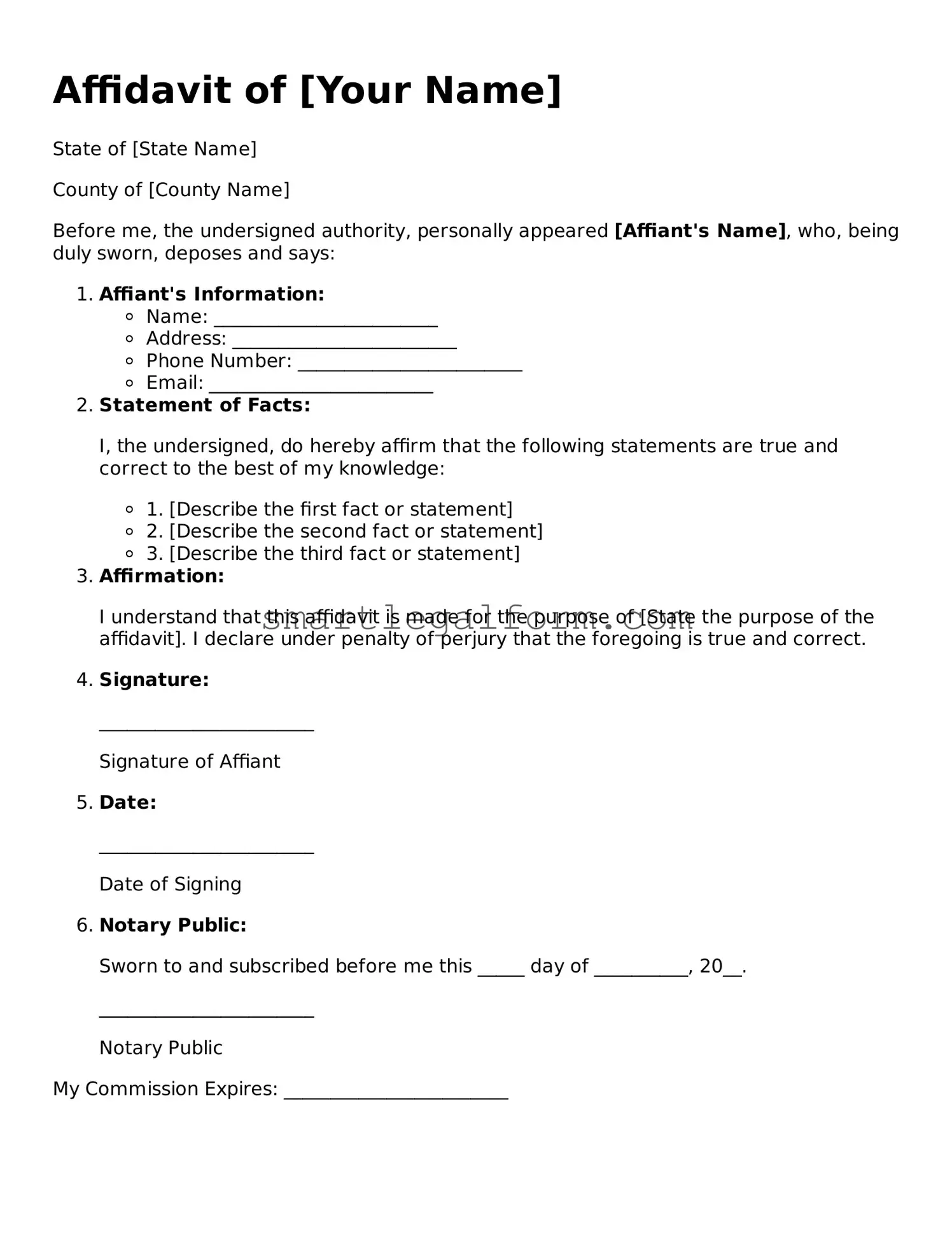 Attorney-Approved Affidavit Form