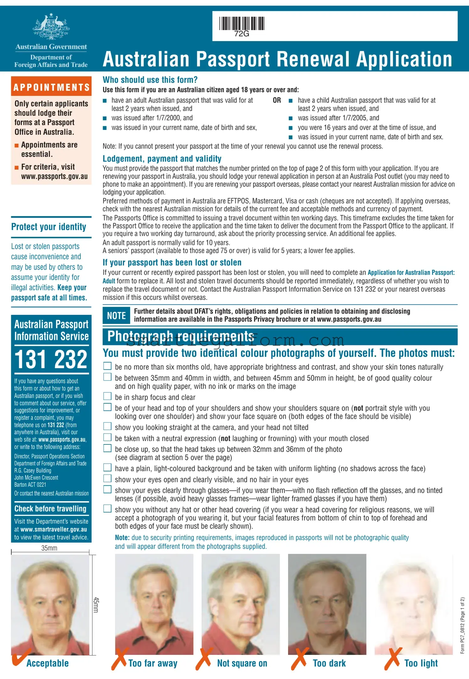 Free Australian Passport Renewal Form