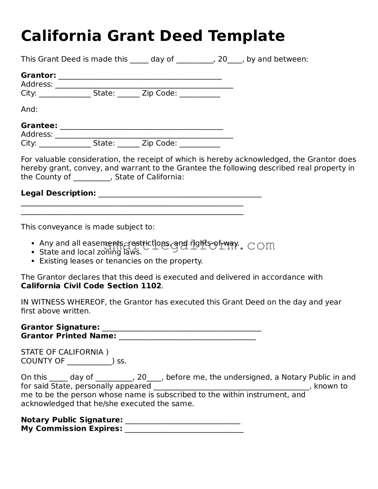 Printable California Deed Document