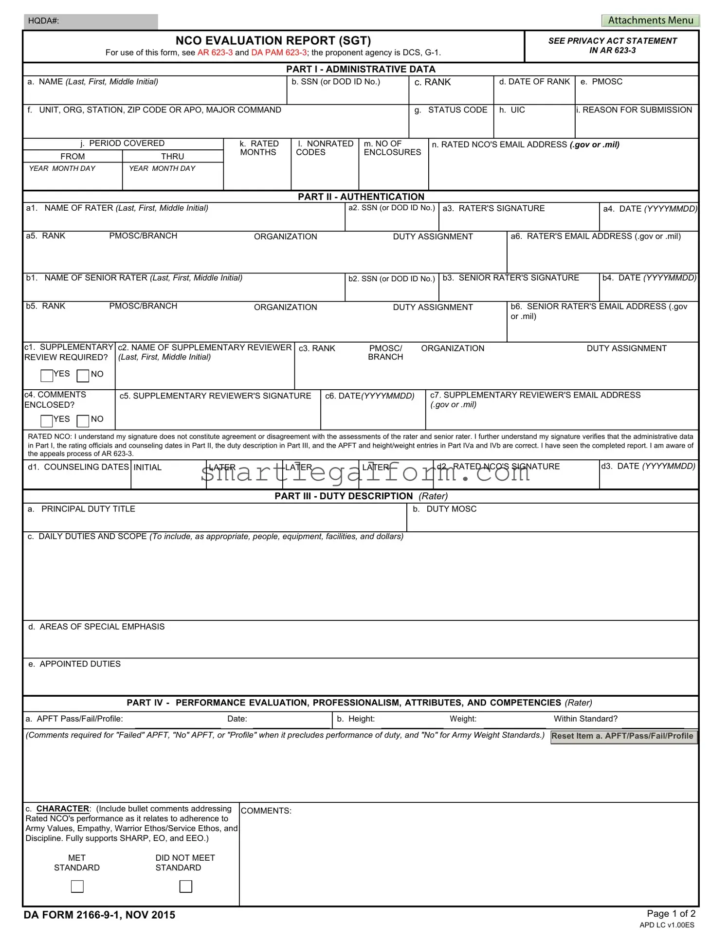 Free Da 2166 9 1 Form