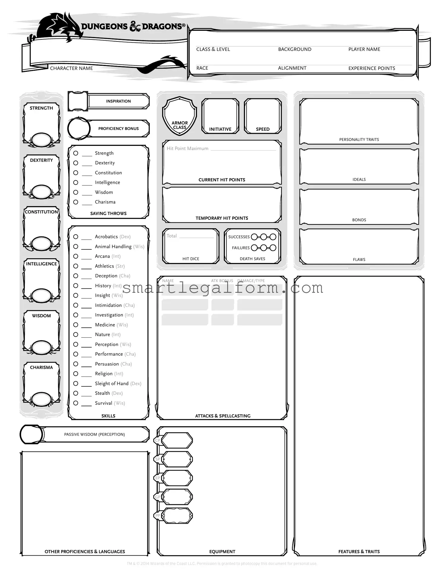 Free Dnd Character Sheet Form