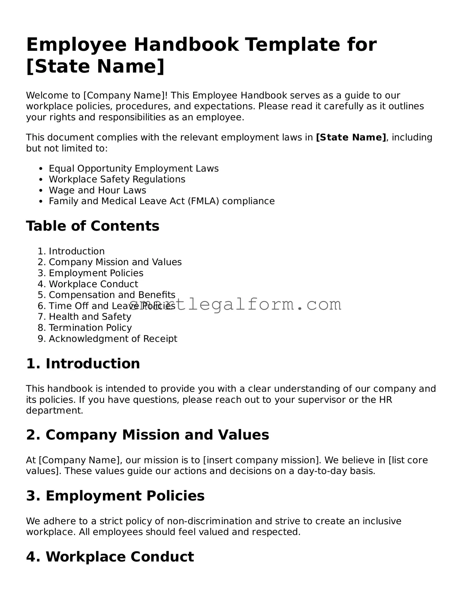 Attorney-Approved Employee Handbook Form
