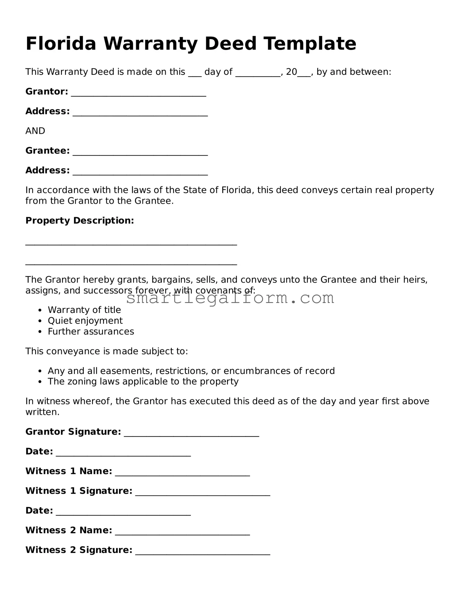 Printable Florida Deed Document