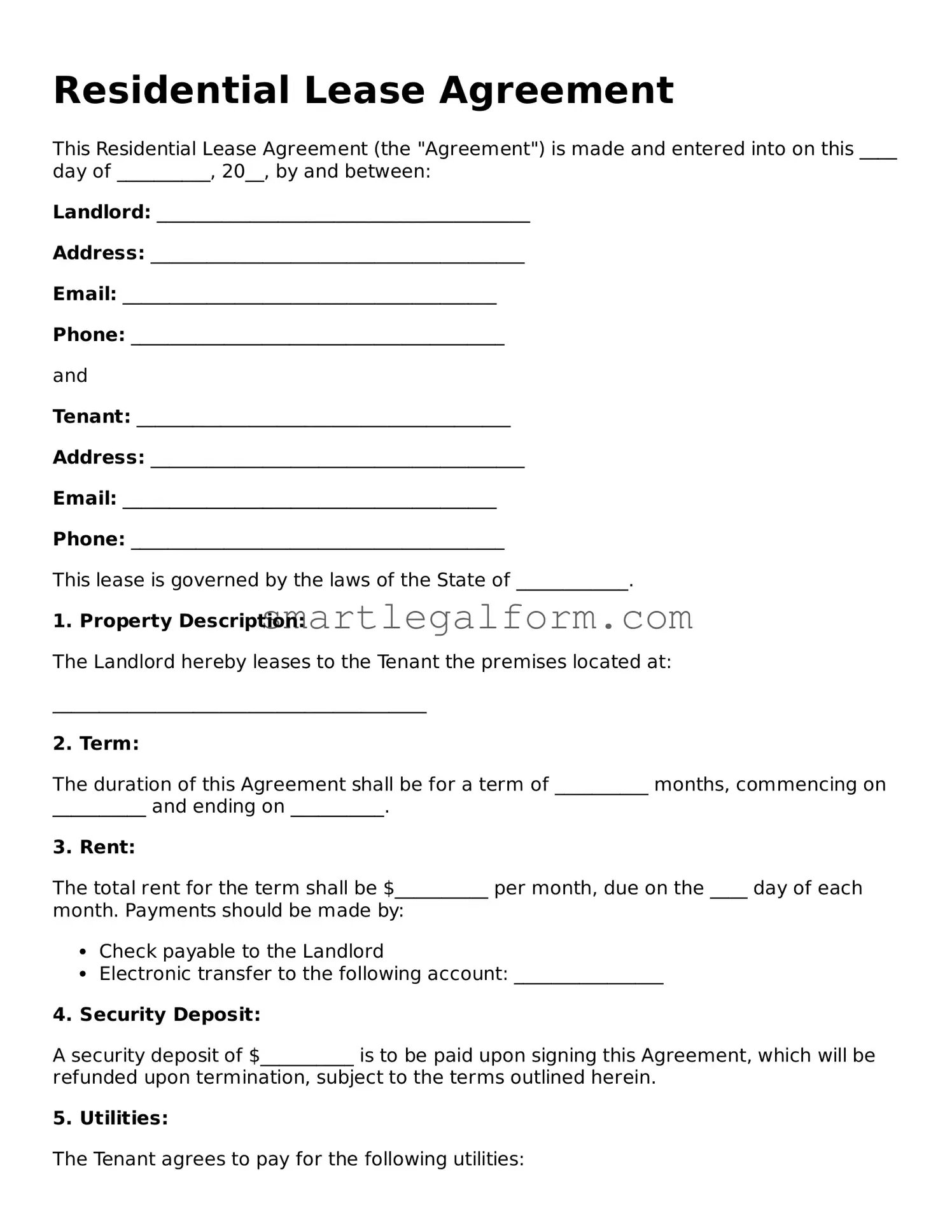 Attorney-Approved Residential Lease Agreement Form