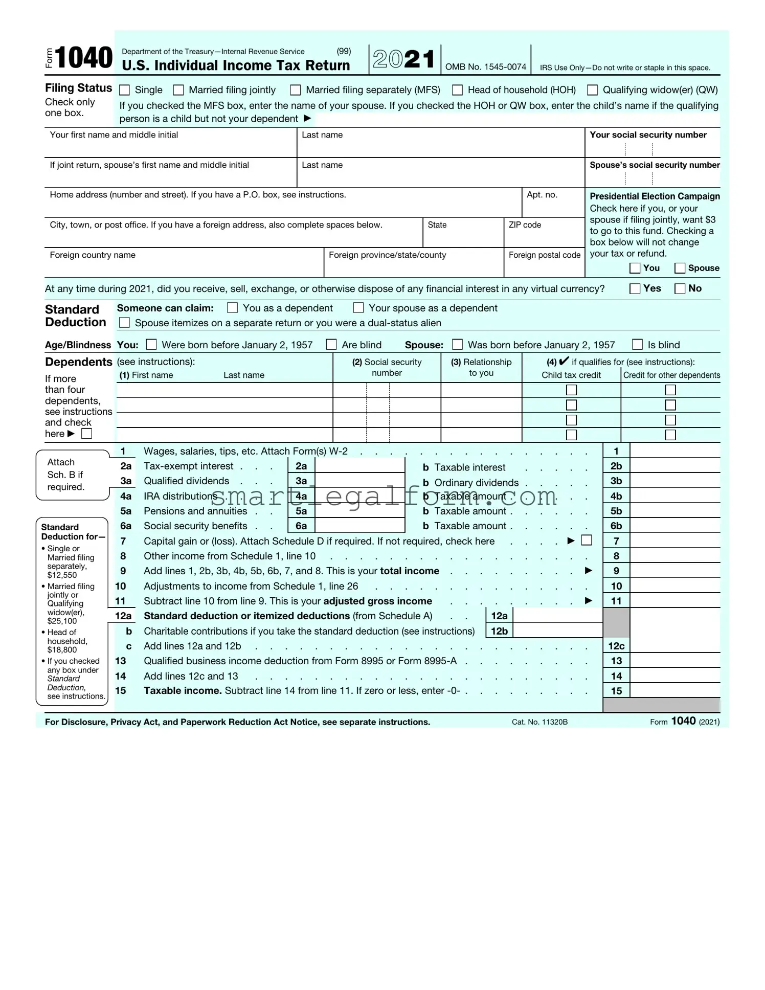 Free IRS 1040 Form