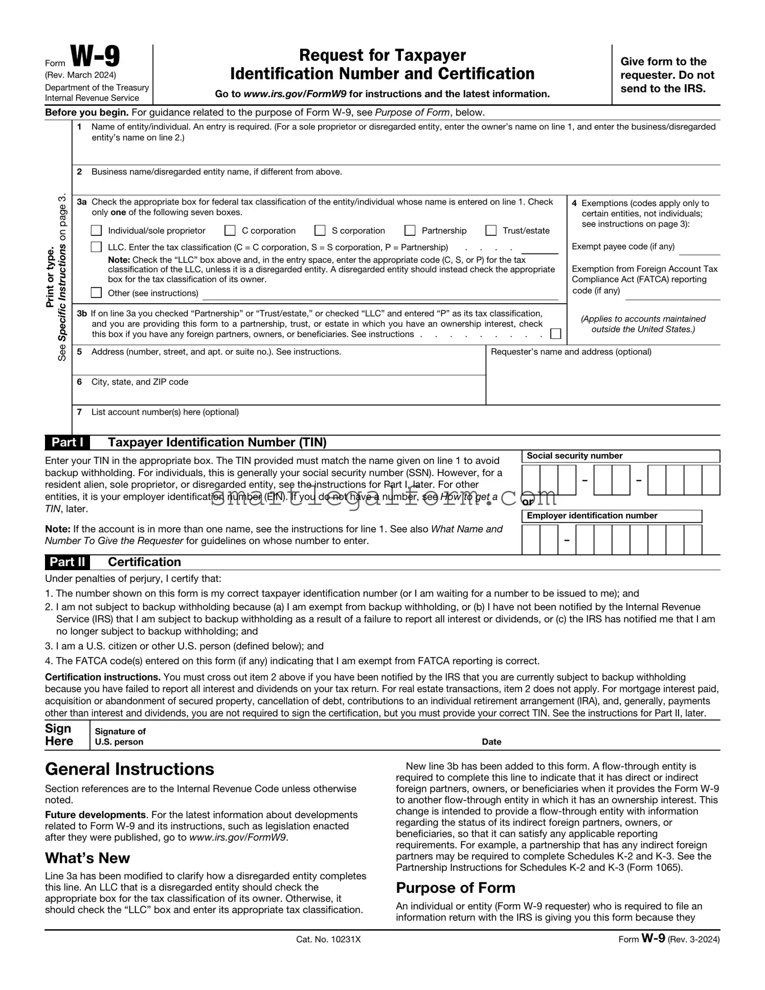 Free IRS W-9 Form