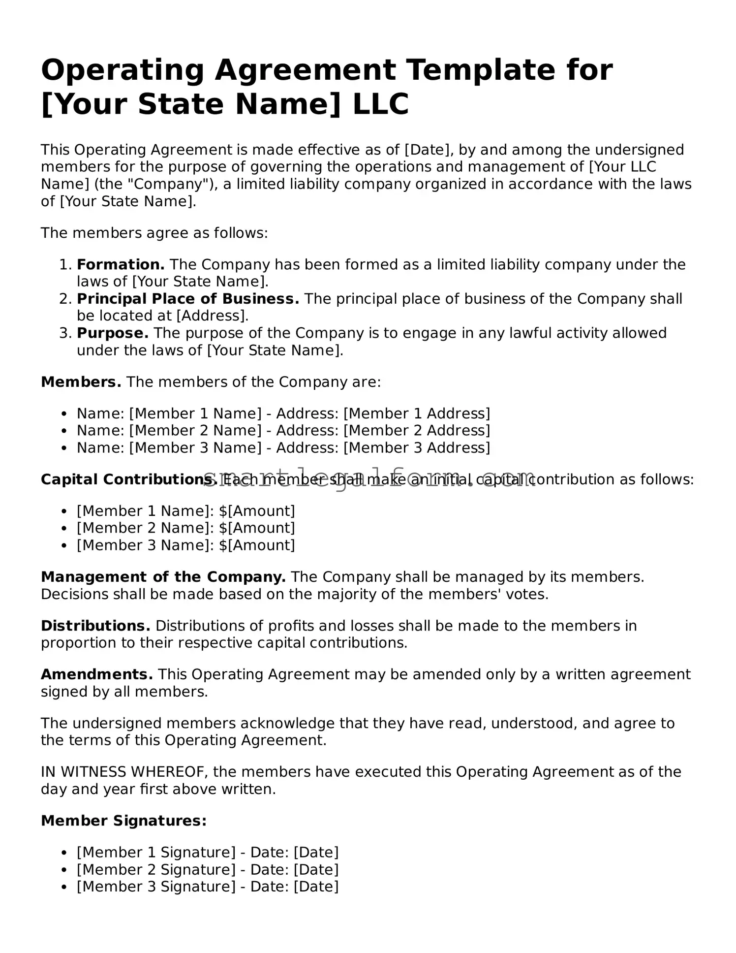 Attorney-Approved Operating Agreement Form