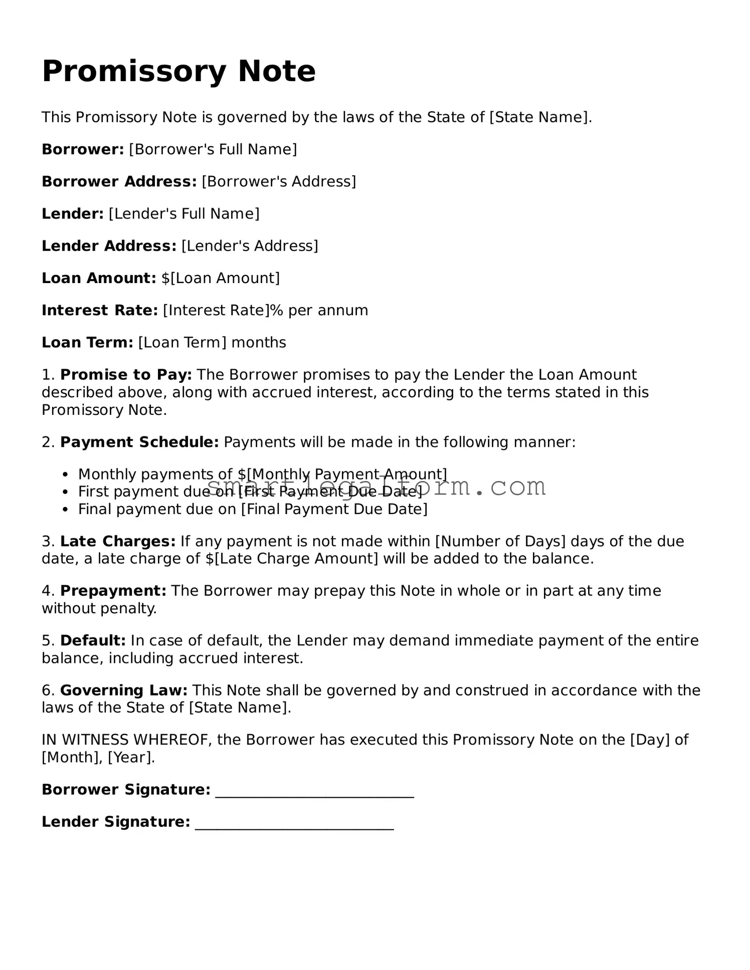 Attorney-Approved Promissory Note Form