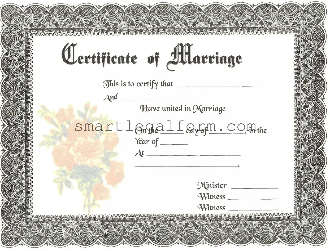 Free Marriage Certificate Form