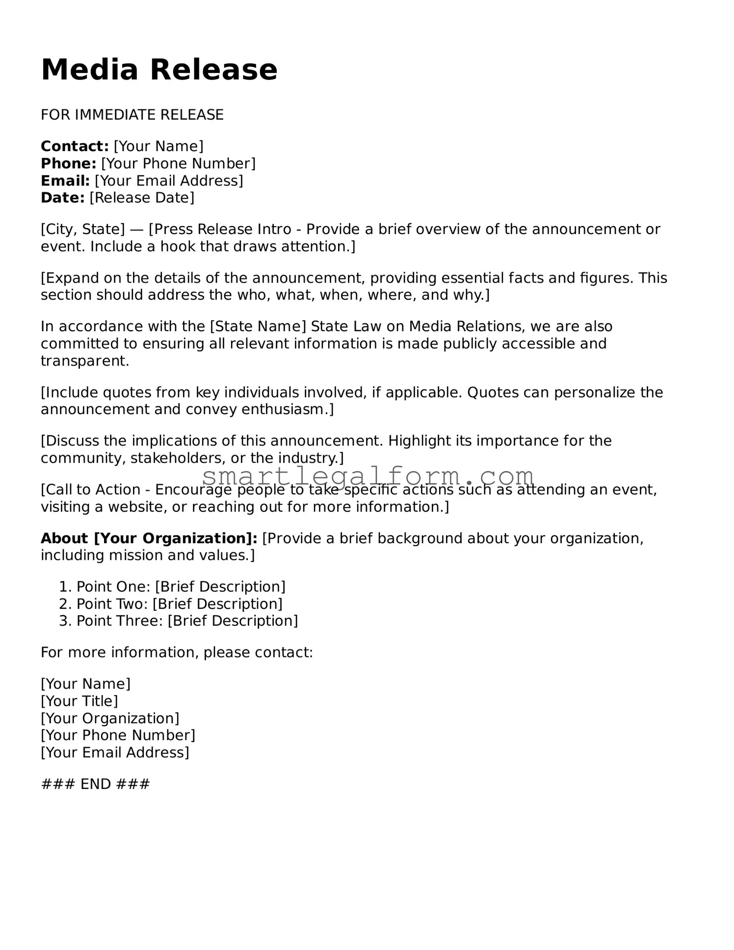 Attorney-Approved Media Release Form