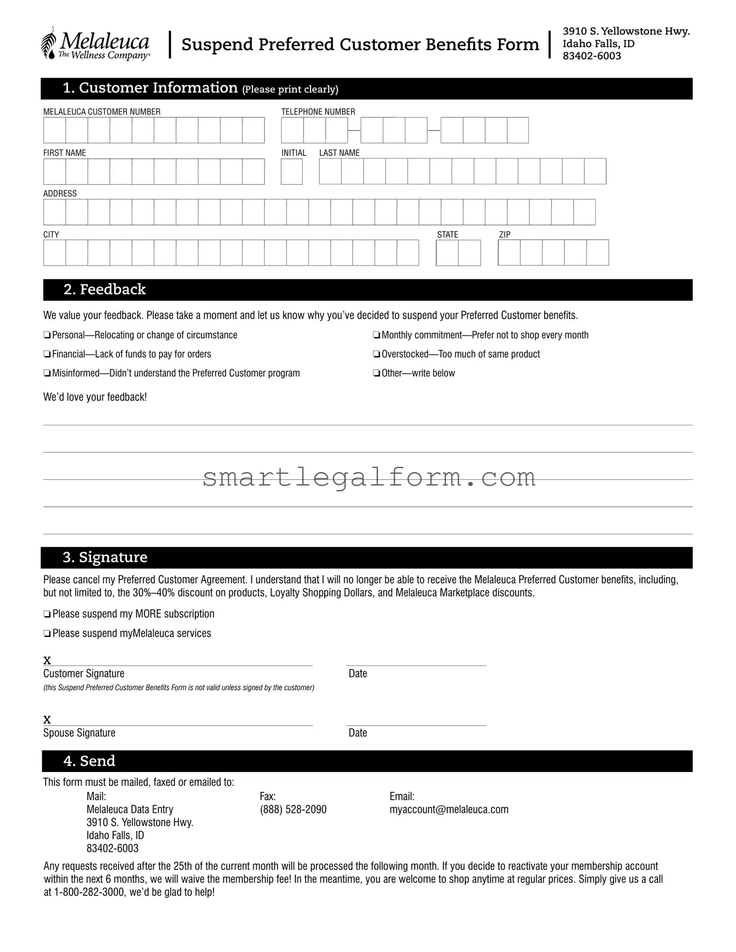 Free Melaleuca Cancellation Form
