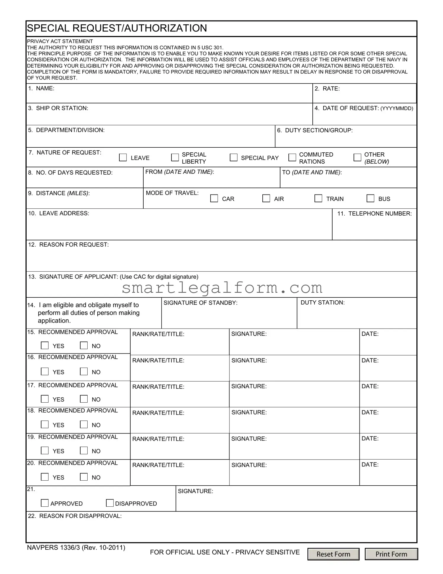 Free Navpers 1336 3 Form