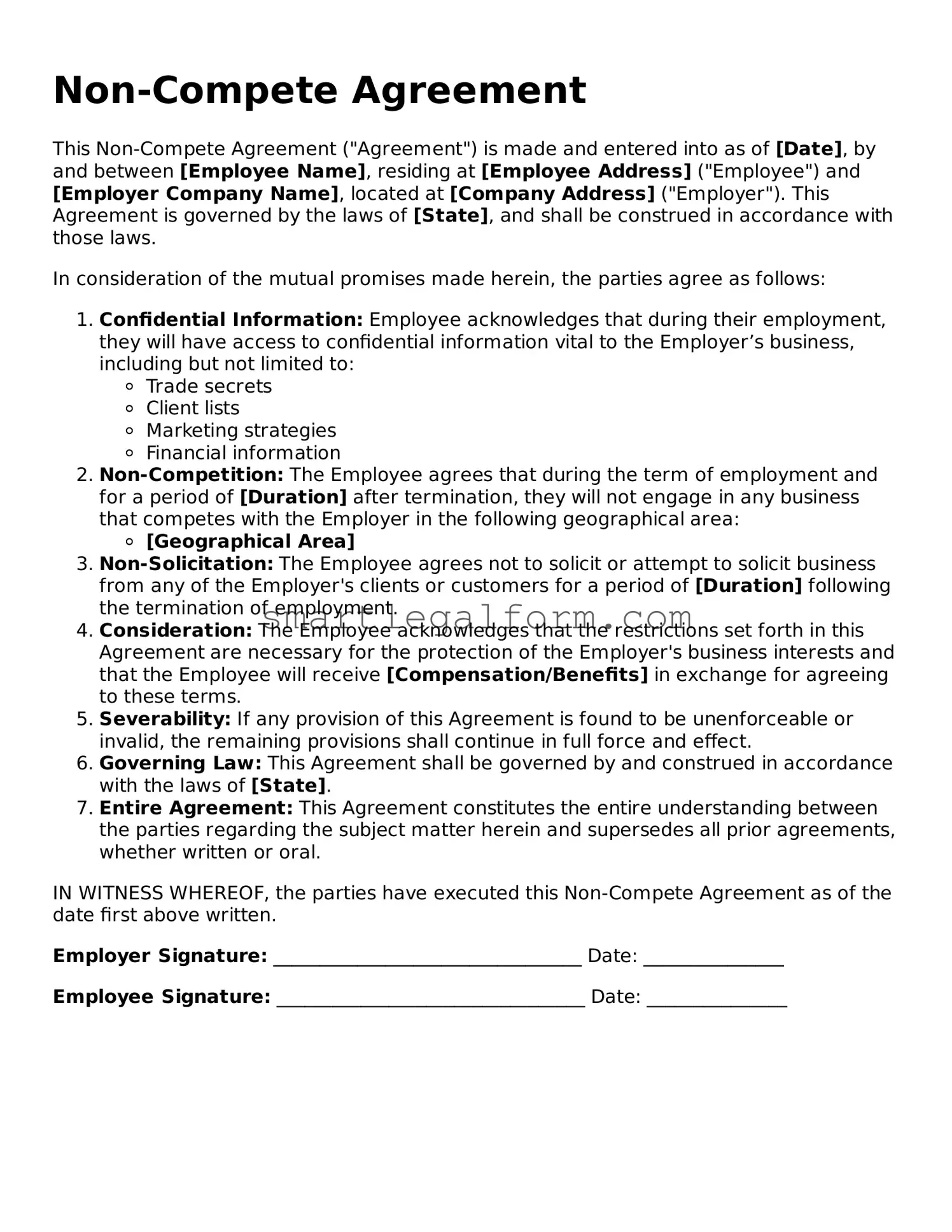 Attorney-Approved Non-compete Agreement Form