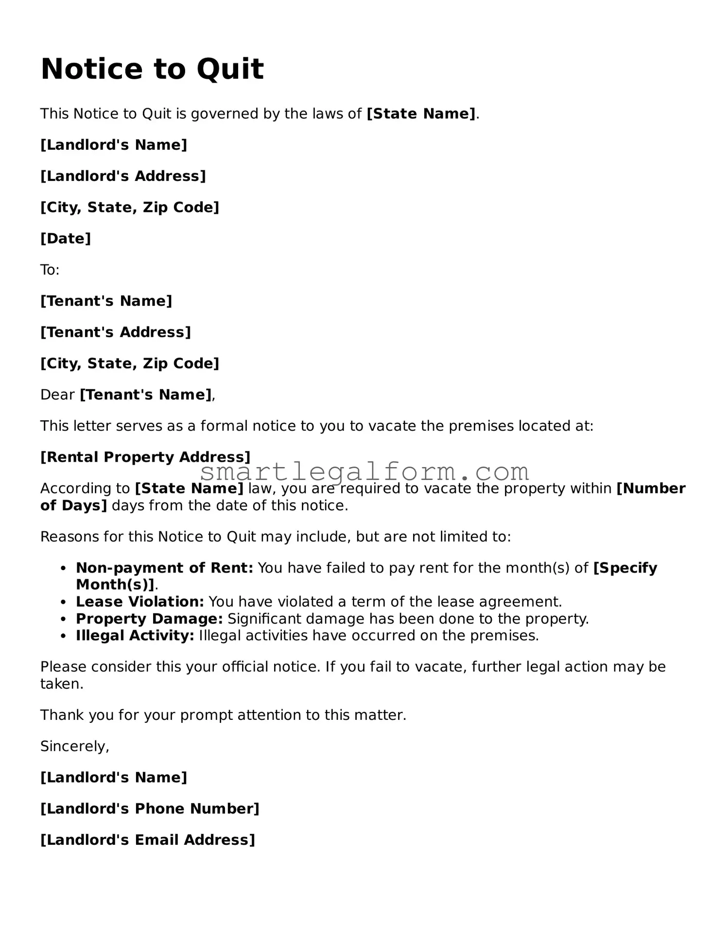 Attorney-Approved Notice to Quit Form
