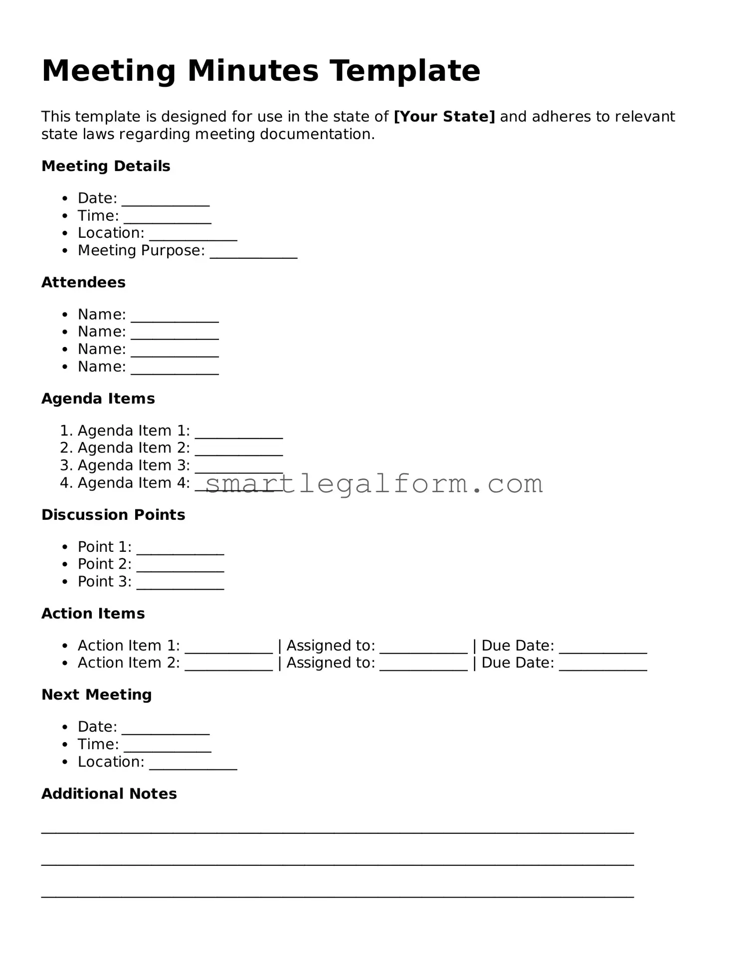 Attorney-Approved Meeting Minutes Form