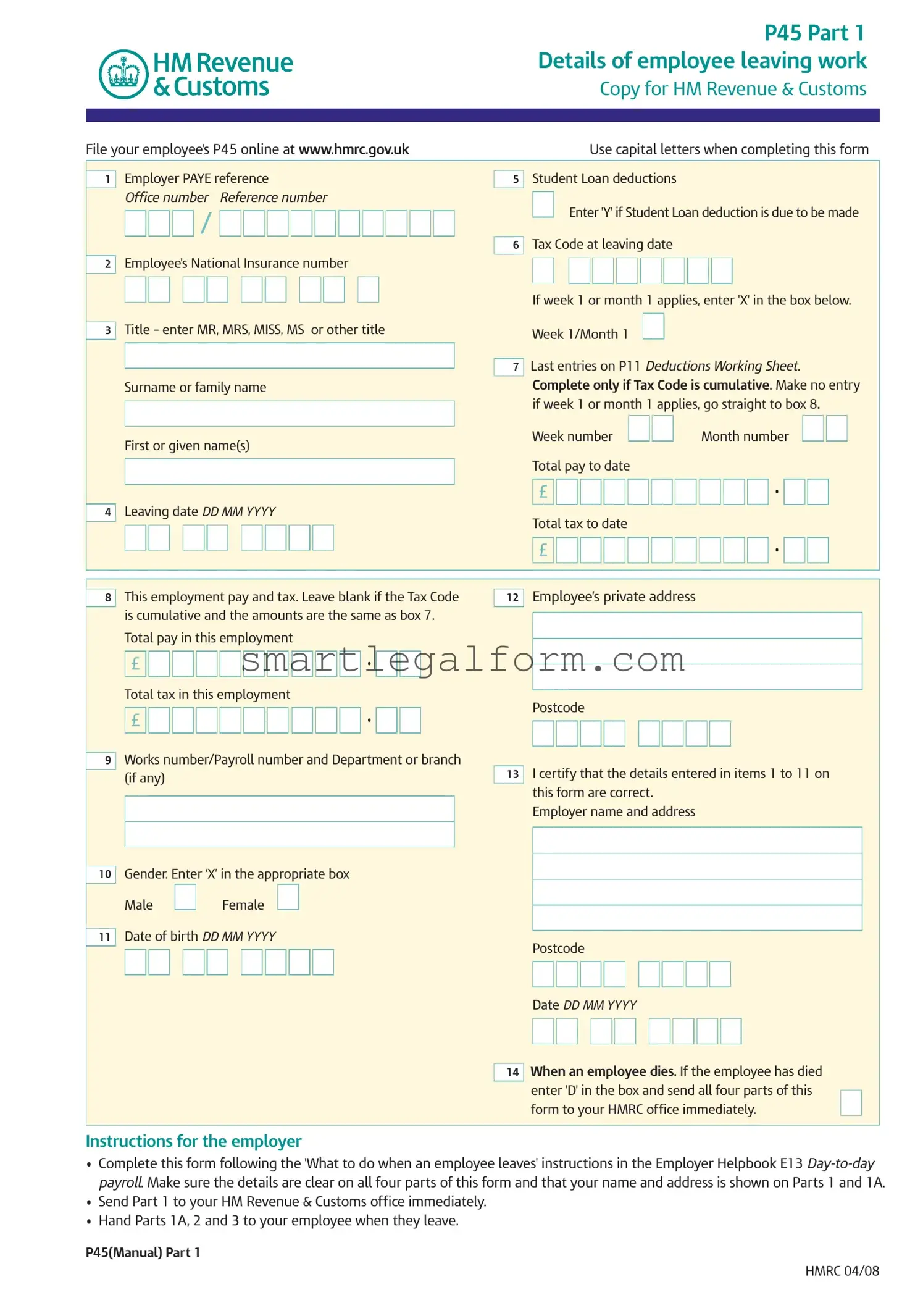 Free P 45 It Form