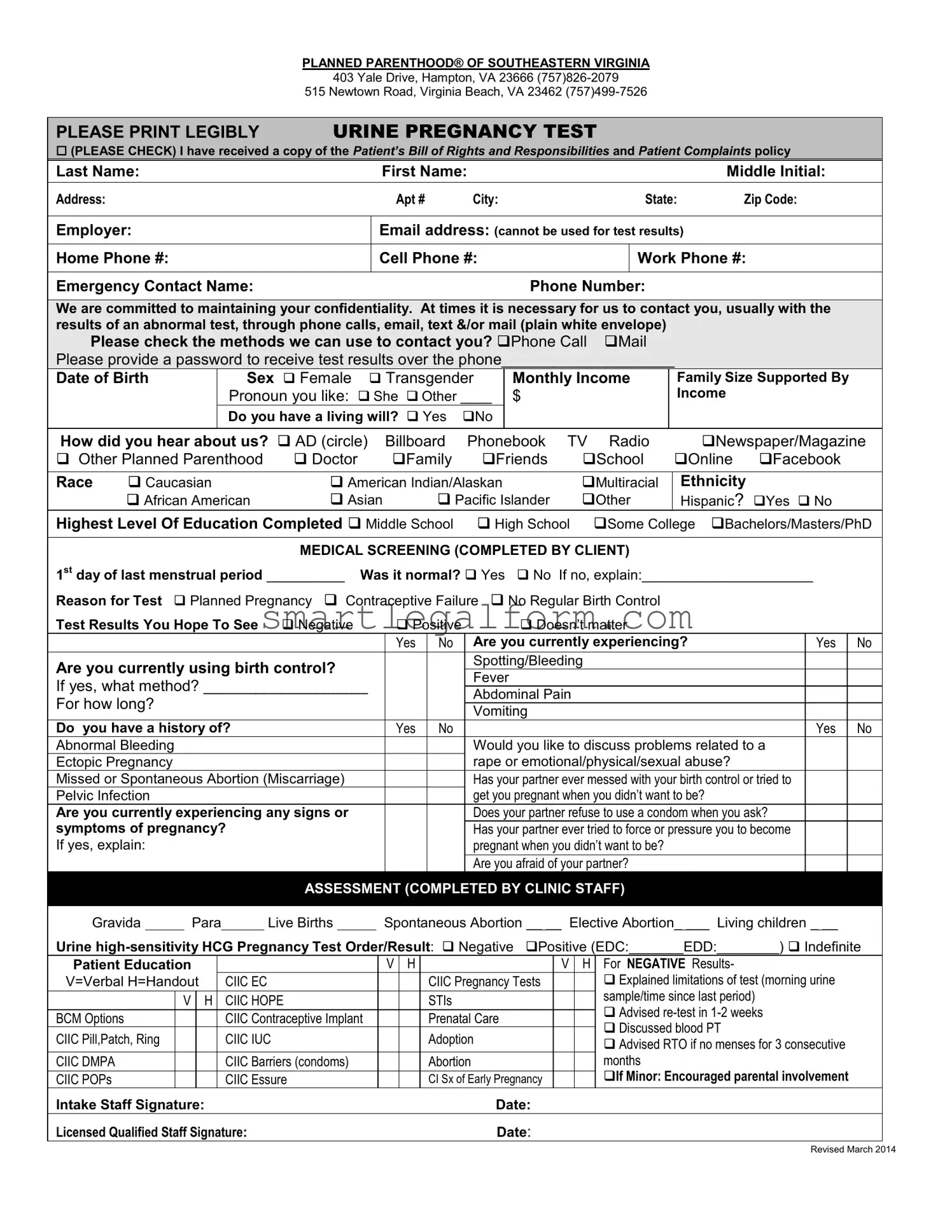 Free Planned Parenthood Proof Form