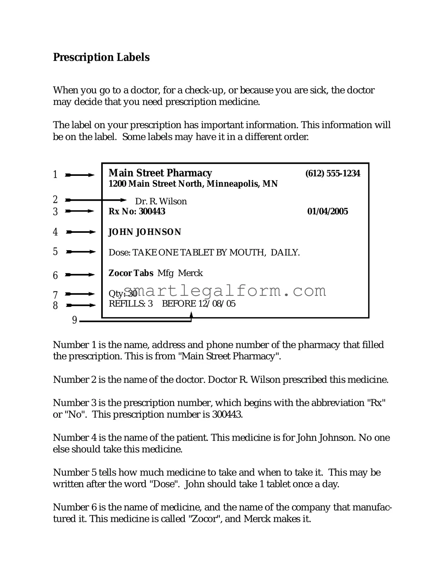 Free Prescription Label Form