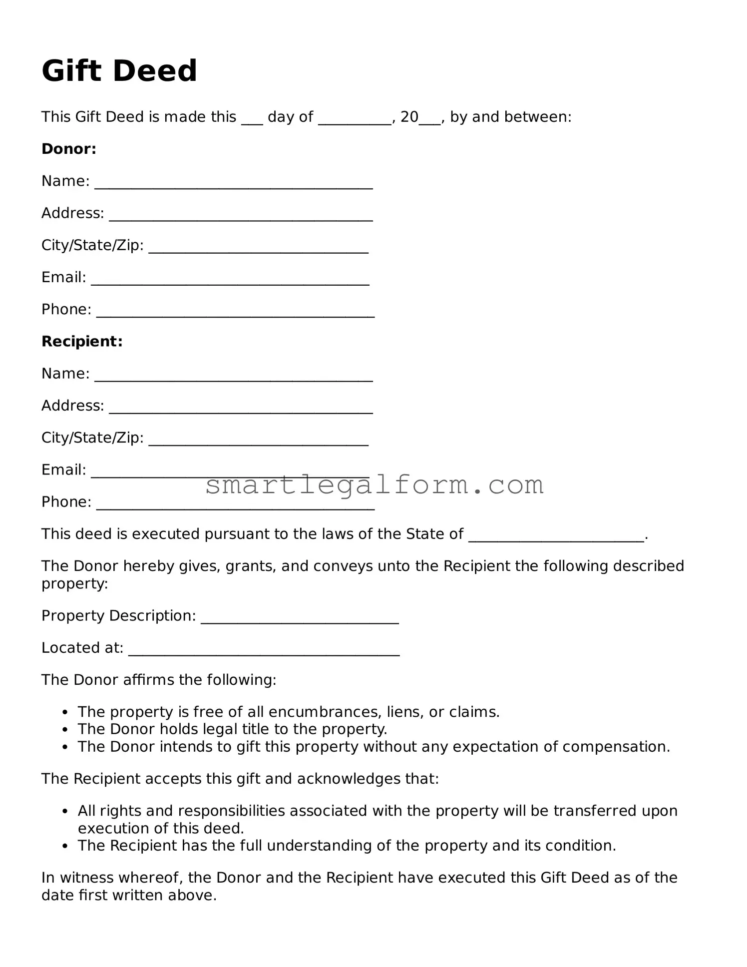 Attorney-Approved Gift Deed Form