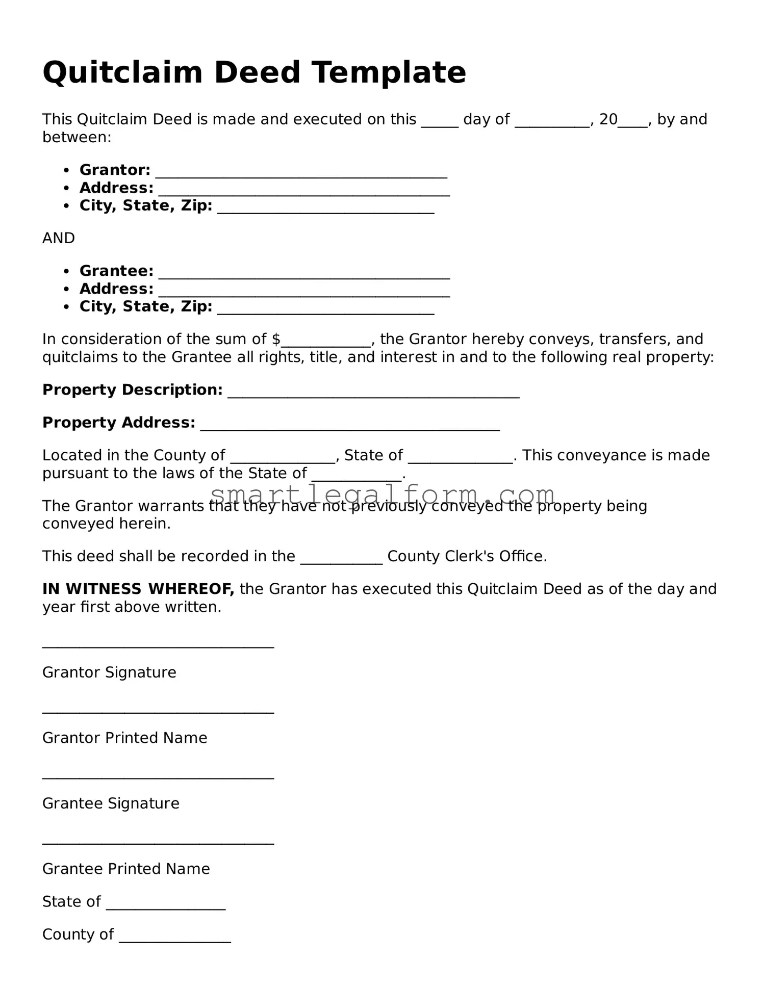 Attorney-Approved Quitclaim Deed Form