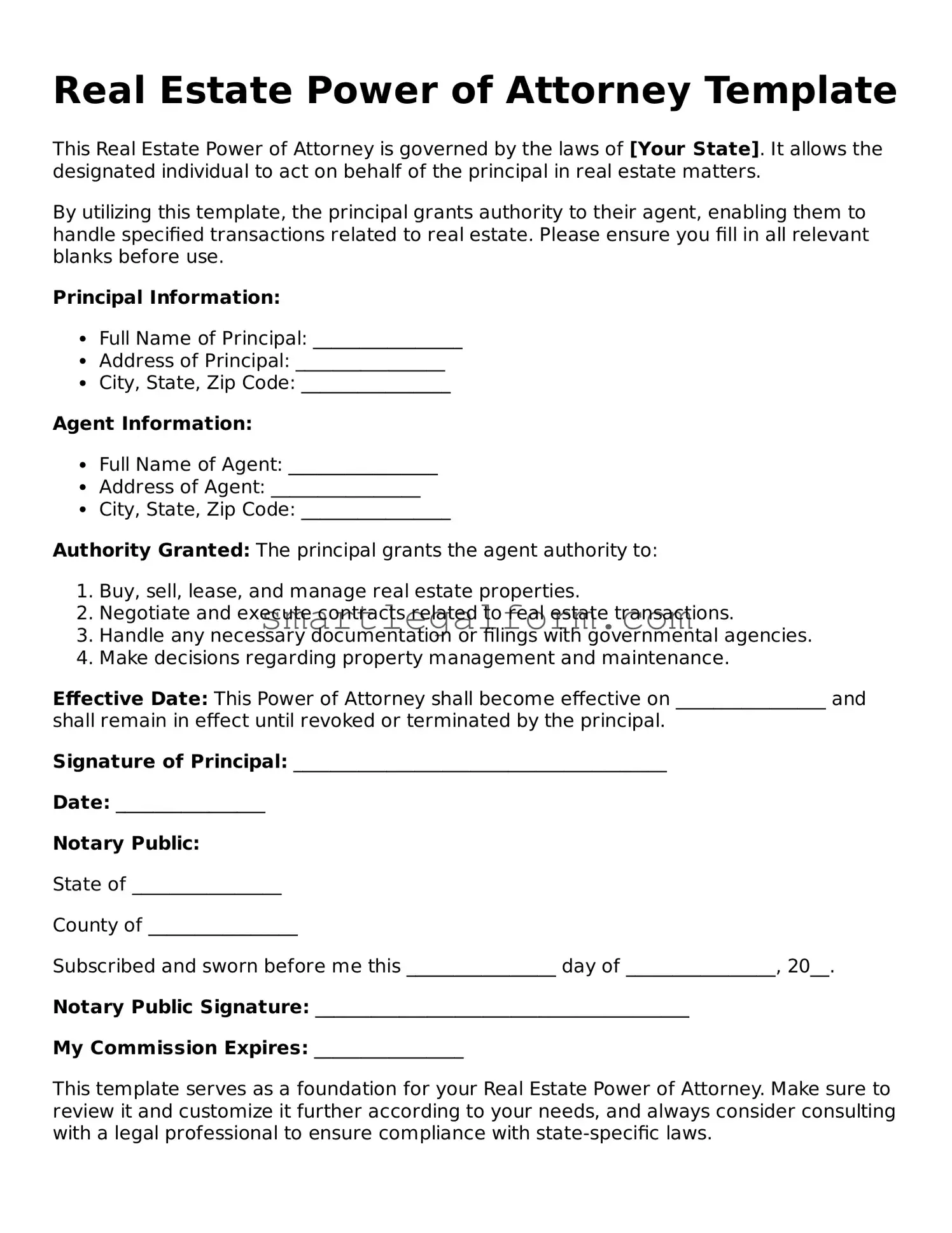 Attorney-Approved Real Estate Power of Attorney Form