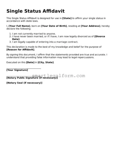Attorney-Approved Single Status Affidavit Form