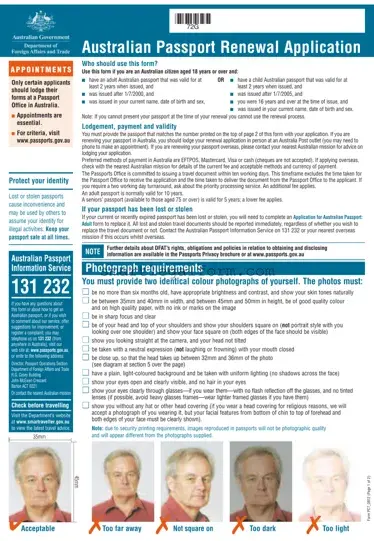 Free Australian Passport Renewal Form