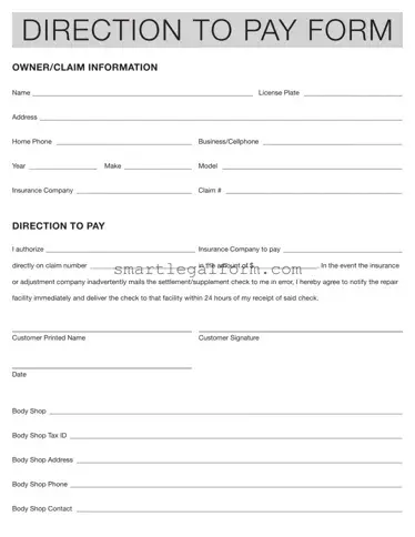 Free Authorization And Direction Pay Form