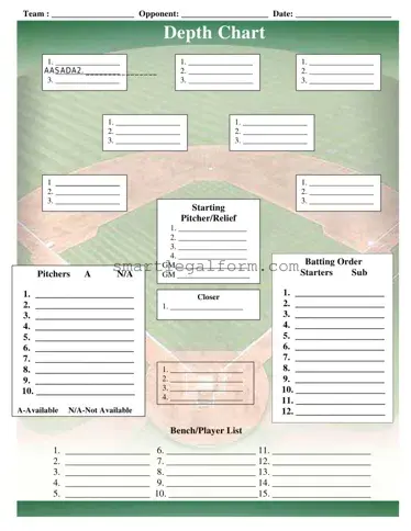 Free Baseball Field Lineup Form