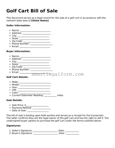 Attorney-Approved Golf Cart Bill of Sale Form