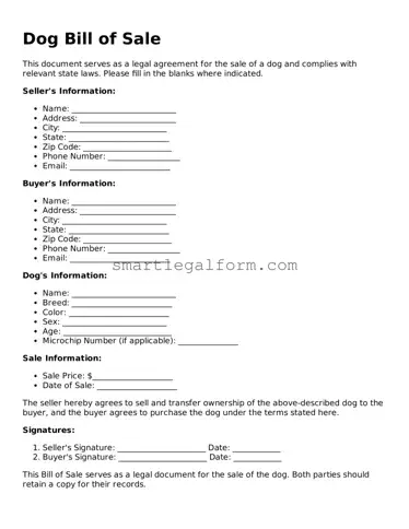 Attorney-Approved Dog Bill of Sale Form