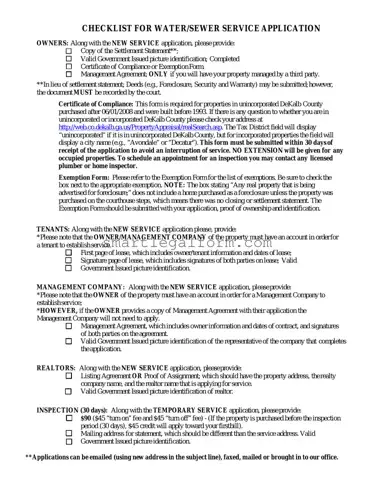 Free Dekalb County Water Application Form