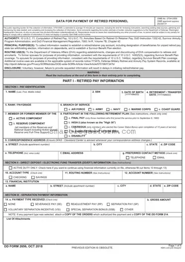 Free DD 2656 Form