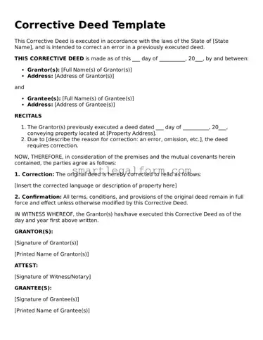 Attorney-Approved Corrective Deed Form