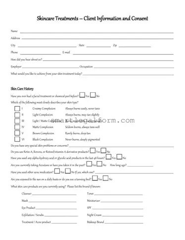 Free Facial Consent Form