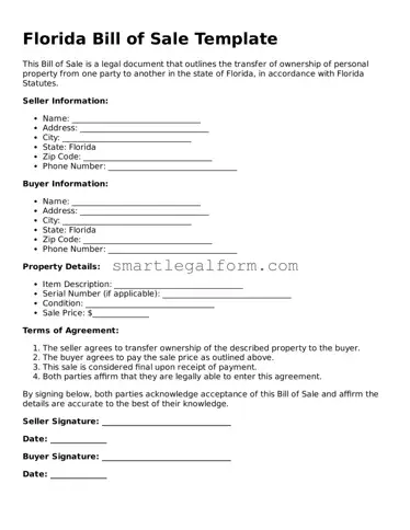 Printable Florida Bill of Sale Document
