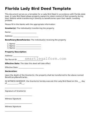 Printable Florida Lady Bird Deed Document
