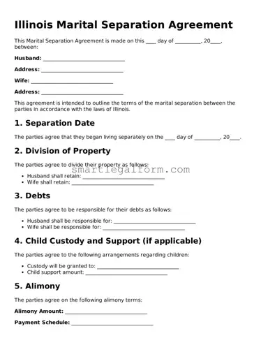 Printable Illinois Marital Separation Agreement Document