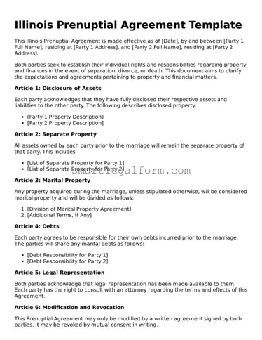 Printable Illinois Prenuptial Agreement Document