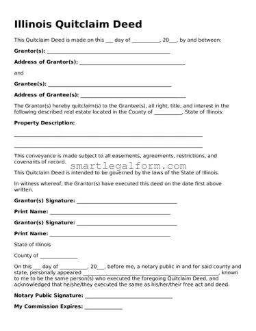 Printable Illinois Quitclaim Deed Document