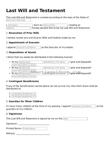 Attorney-Approved Last Will and Testament Form