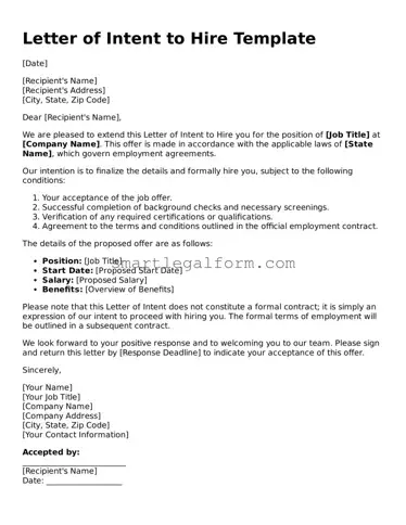 Attorney-Approved Letter of Intent to Hire Form