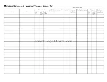 Free Membership Ledger Form