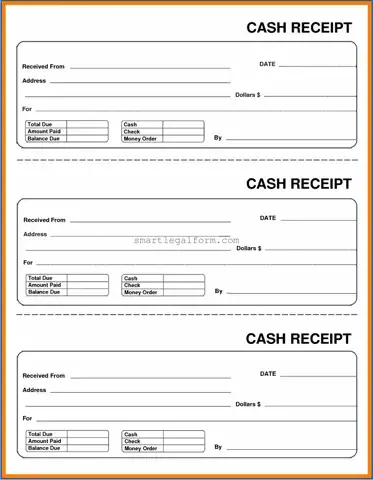 Free Cash Receipt Form