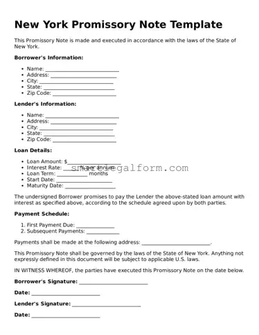 Printable New York Promissory Note Document