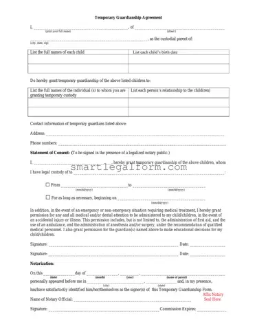 Free Temporary Custody Form