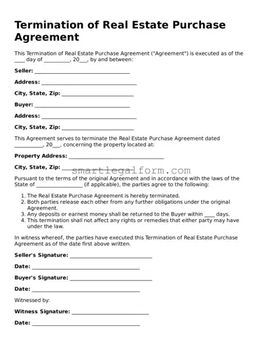 Attorney-Approved Termination of Real Estate Purchase Agreement Form