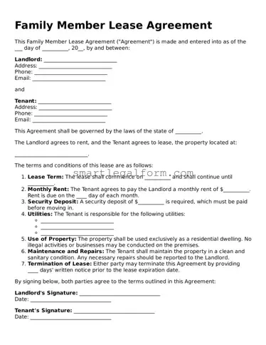 Attorney-Approved Family Member Lease Agreement Form