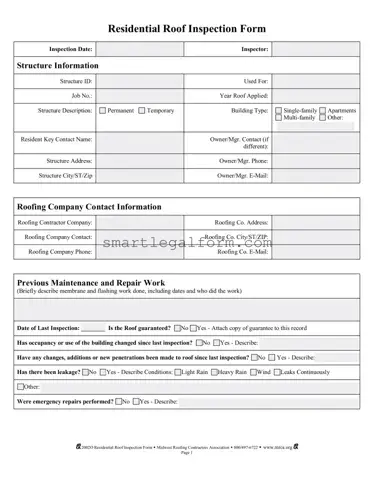 Free Roof Inspection Form